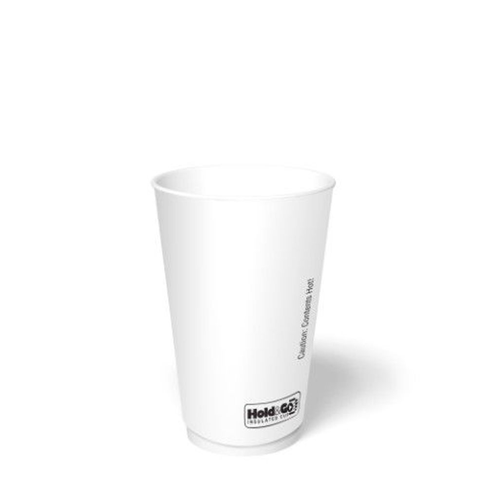 White PE Coated Carte Blanc Hold and Go Insulated Paper Hot Cup 16 Ounce