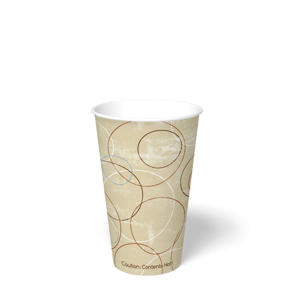 PE Coated Champagne Print Paper Hot Cup 16 Ounce