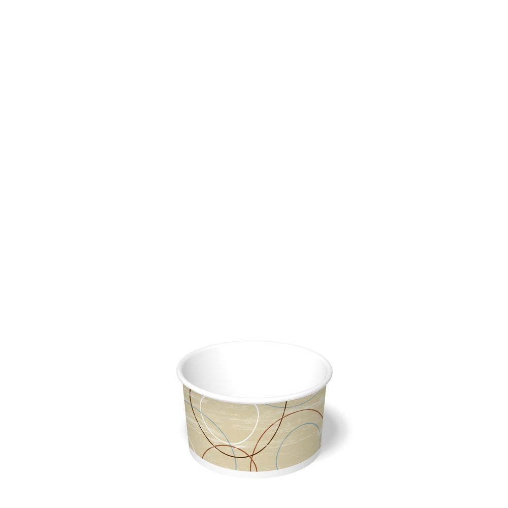 Champagne Print PE Coated Paper Food Container 3 Ounce