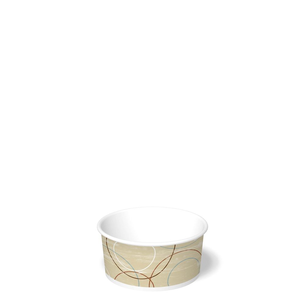Champagne Print PE Coated Paper Food Container 4 Ounce