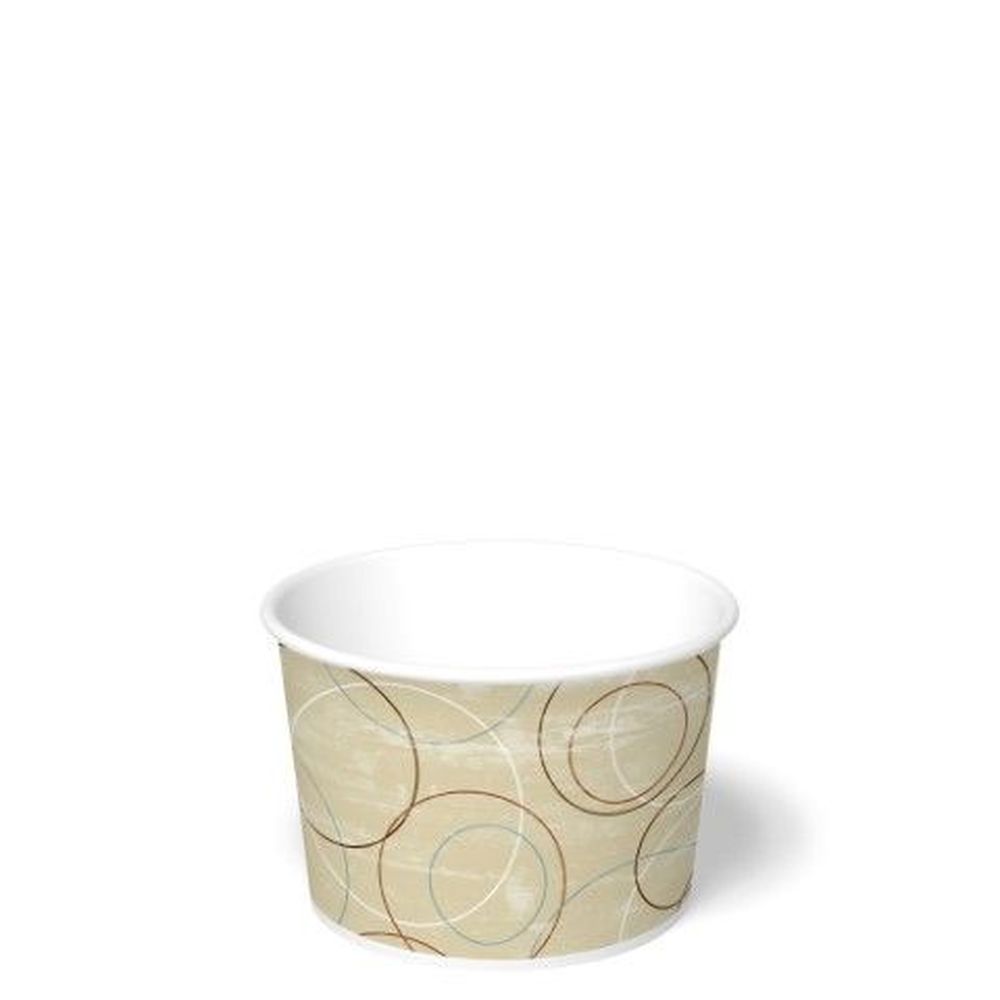 Champagne Print PE Coated Paper Squat Food Container