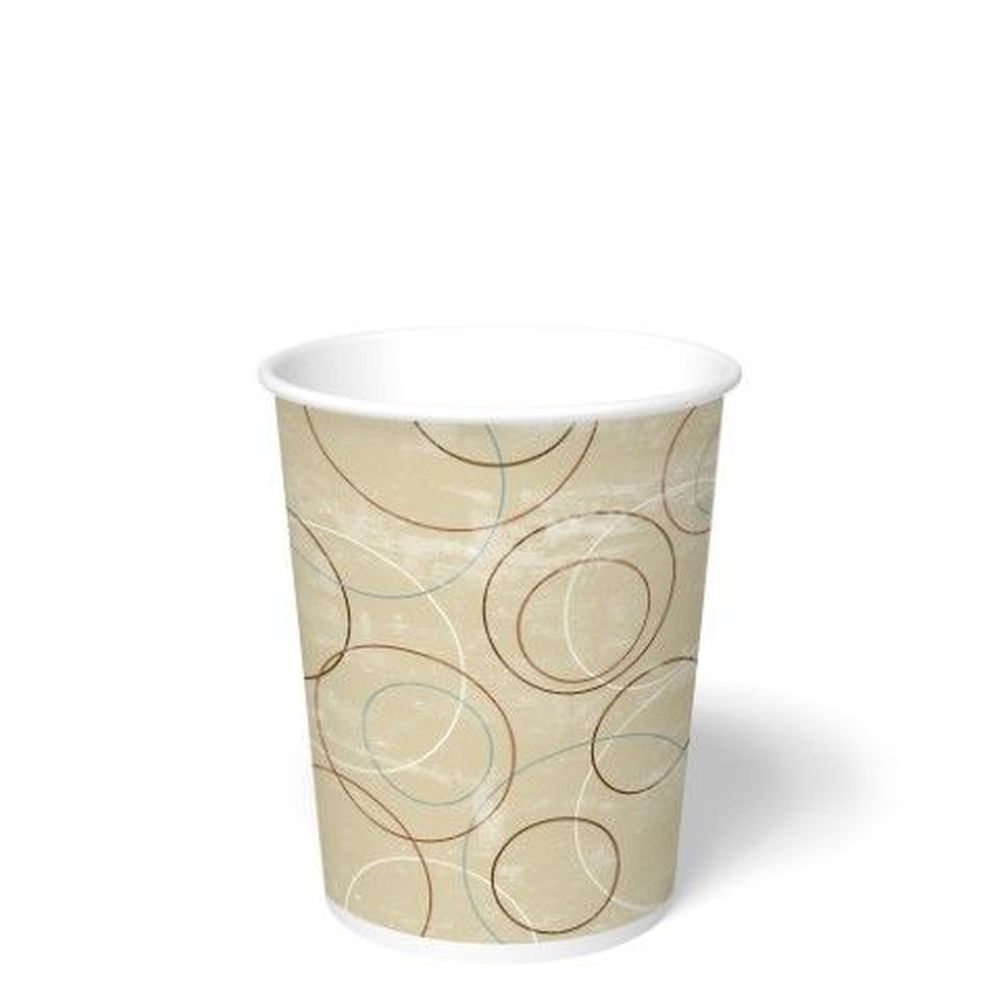 Paper Champagne Print Food Container with White Lid