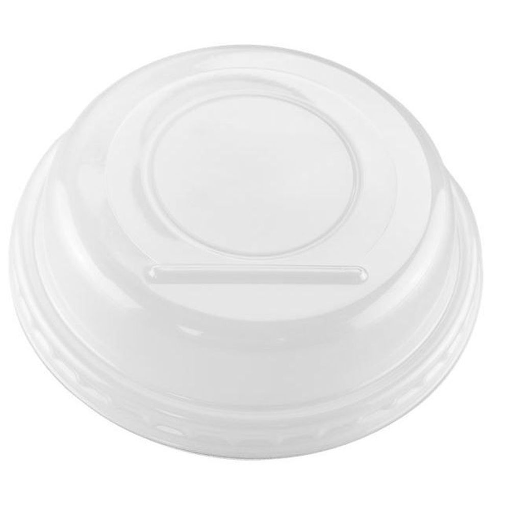 Clear Polypropylene Dome Lid with Hinge Opening fits 12-24 Ounce Container