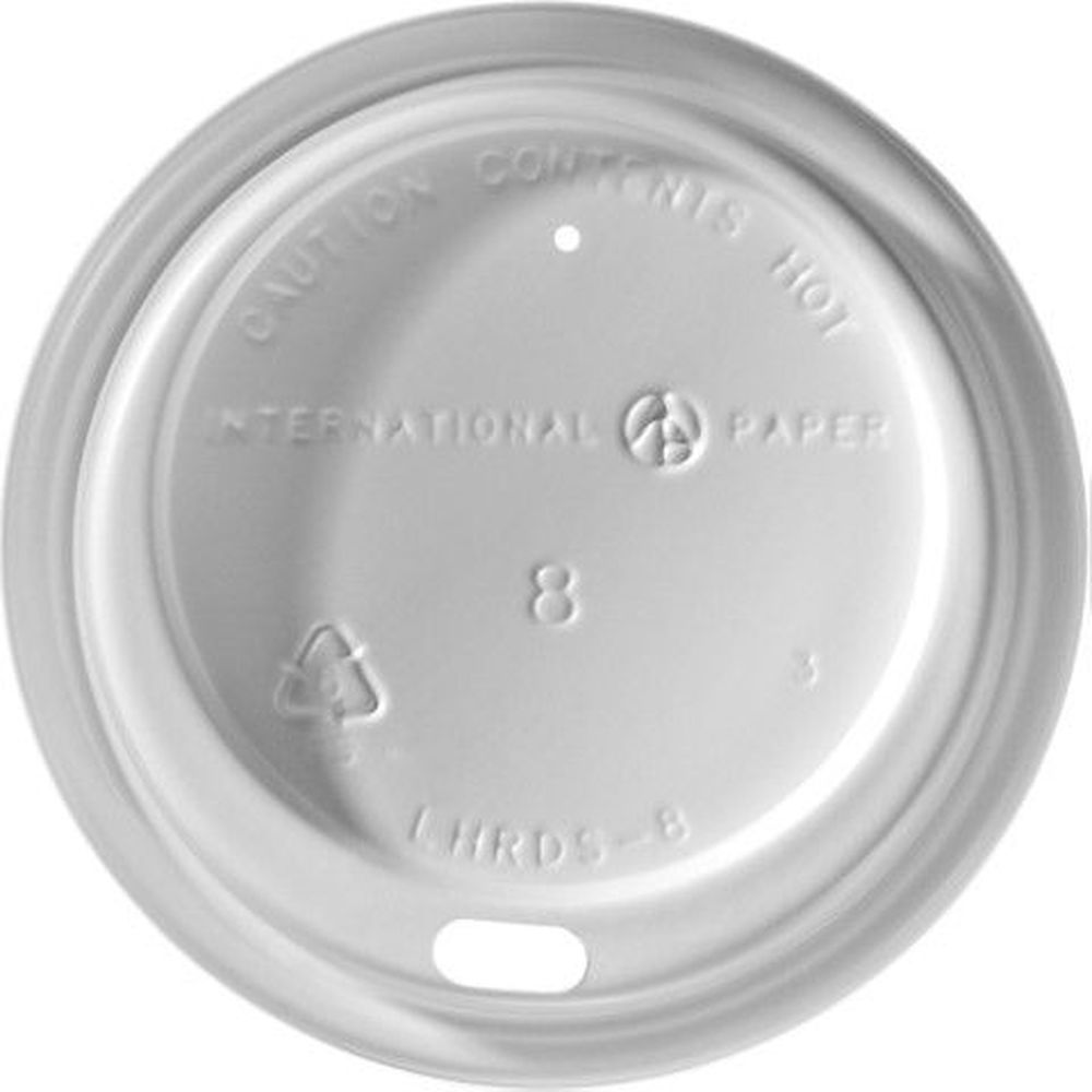 White Dome Sipper Lid for 8 Ounce Hot Cup