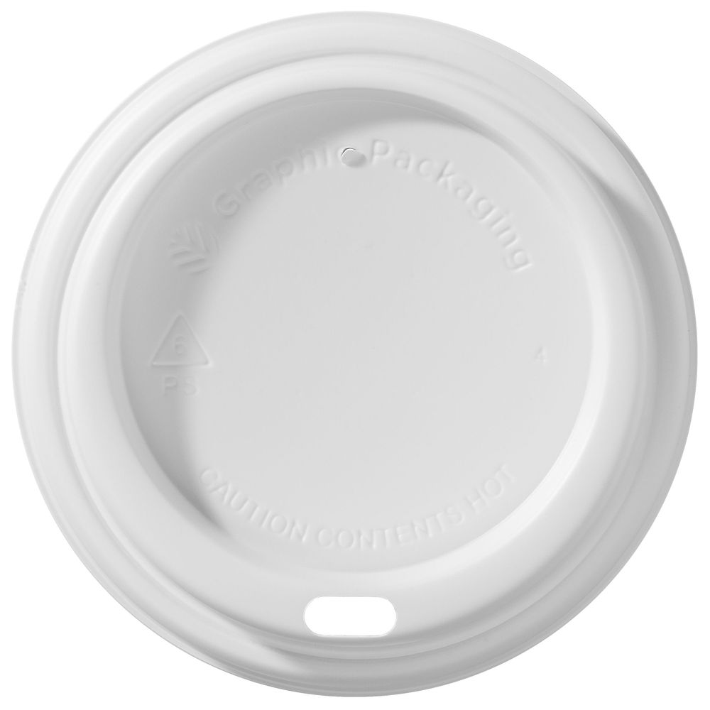 White Dome Sipper Lid for 10 Ounce Hot Cup