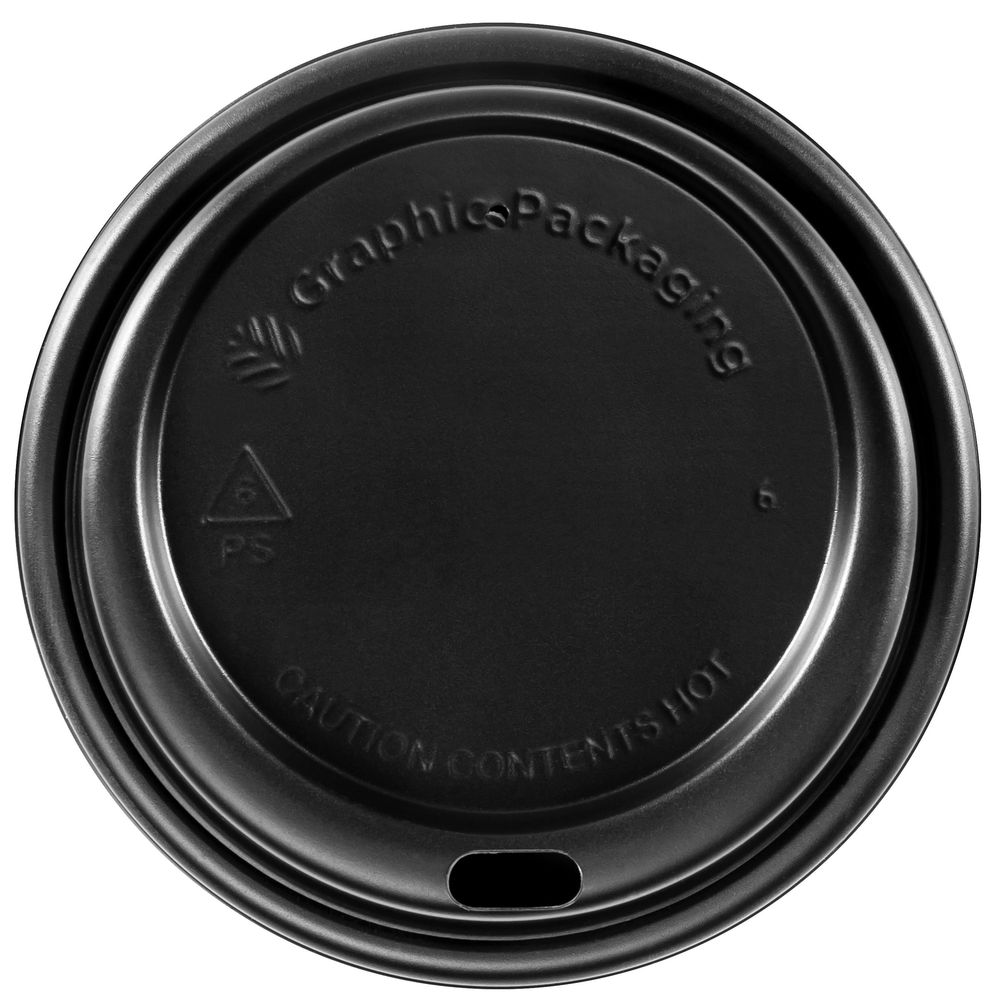 Black Dome Sipper Lid for 10 Ounce Hot Cup
