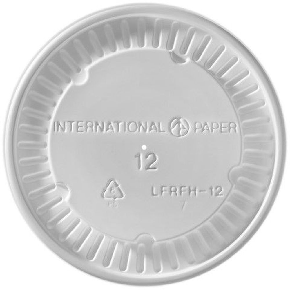 White Paper Flat Lid for 12 Ounce Hot Food Containers