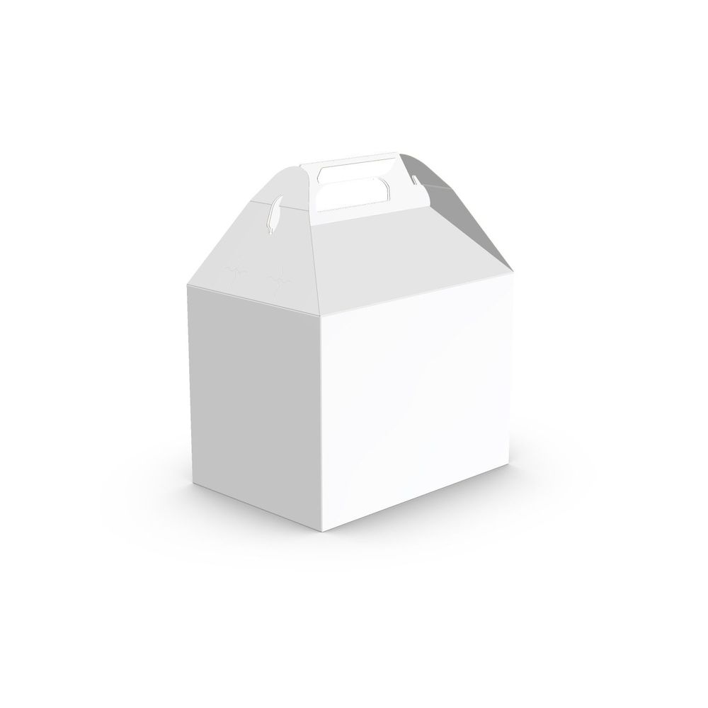 White SBS Take Out Barn Box with 10 Pound Handle Top