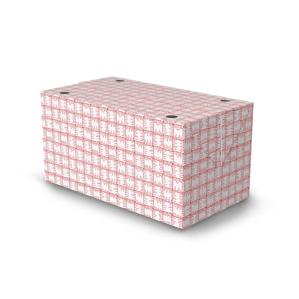 360 Fast Top White Basket Weave Container