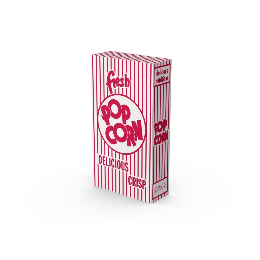 Graphic Packaging 25e Stock Print Automatic Bottom Popcorn Box, 4-15/16 X 1-15 X 16 X 9 Inch -- 500 Per Case