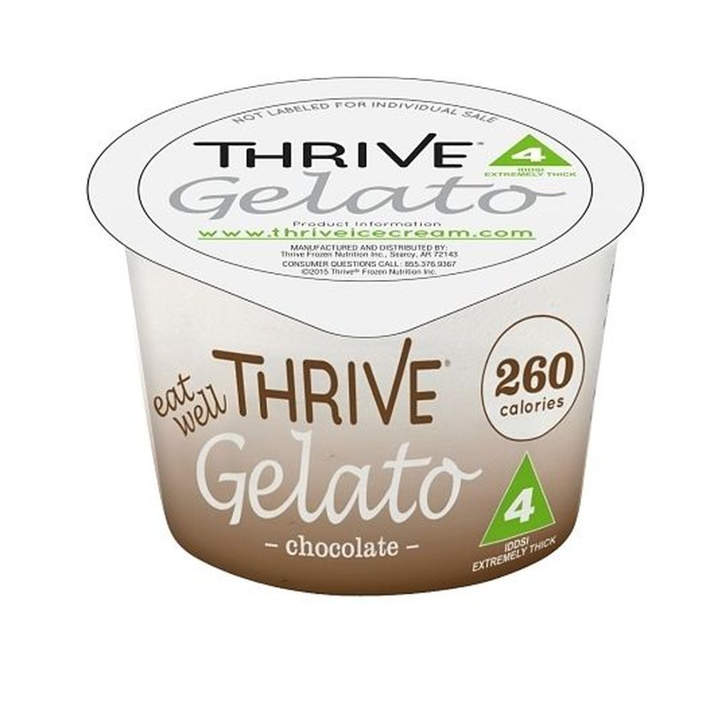 Thrive Frozen Nutrition Chocolate Gelato, 4 Fluid Ounce Cup -- 36 Per Case