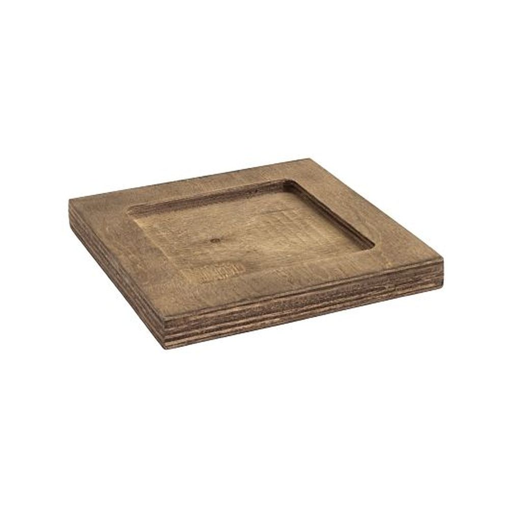Lodge Wooden Walnut Stain Underliner For Mini Square Server Bowl -- 6 Per Case