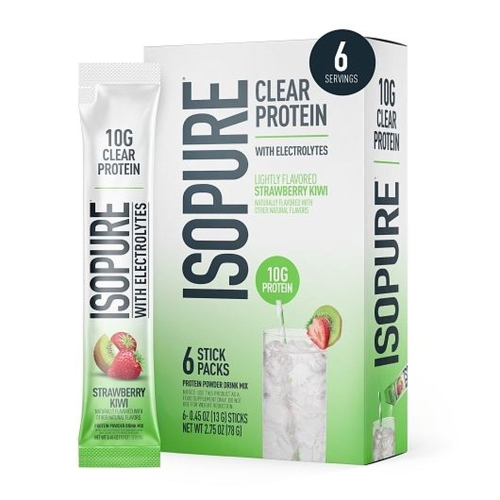Isopure Strawberry Kiwi Clear Protein Powder Drink Mix - Stick Pack, 0.05 Pound -- 6 Per Case