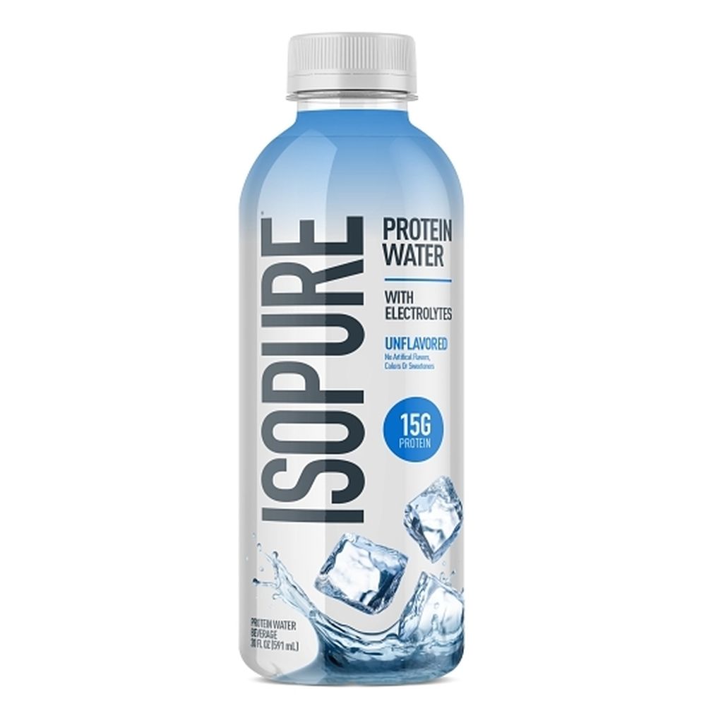 Isopure Unflavored Clear Protein Water With Electrolytes, 20 Ounce -- 12 Per Case