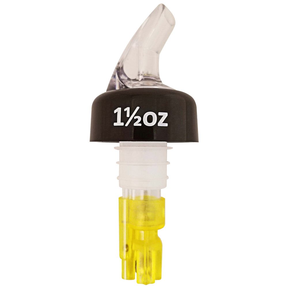 Winco Benchmarkusa Exact Stainless Steel Measured Pourer With Yellow Tail, 1 1/2 Ounce Capacity -- 12 Per Case