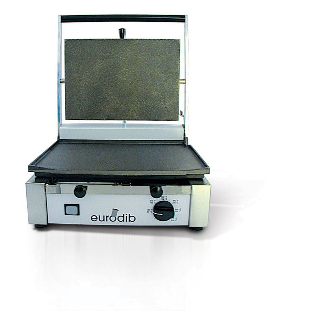 Eurodib Flat Top And Bottom 110v Commercial Electric Panini Grill, 17 X 15 X 11 Inch