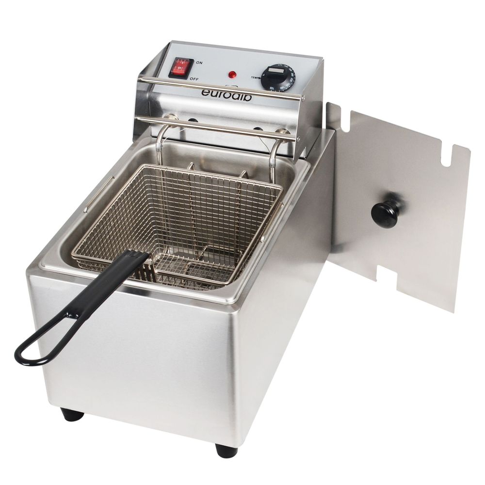 Eurodib 220v Electric Countertop Fryer With Single Large Basket, 8 Liter Capacity