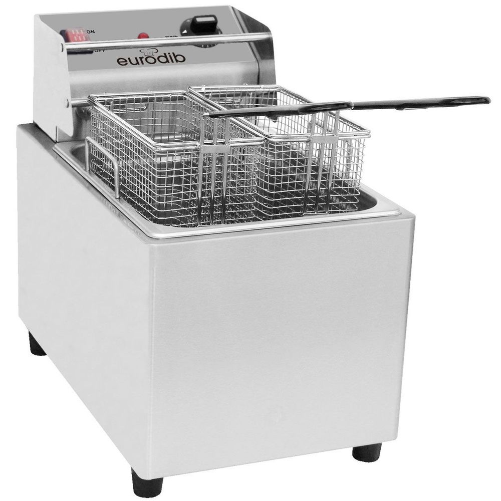 Eurodib 220v Double Basket Electric Countertop Fryer, 20 X 11 X 16 Inch