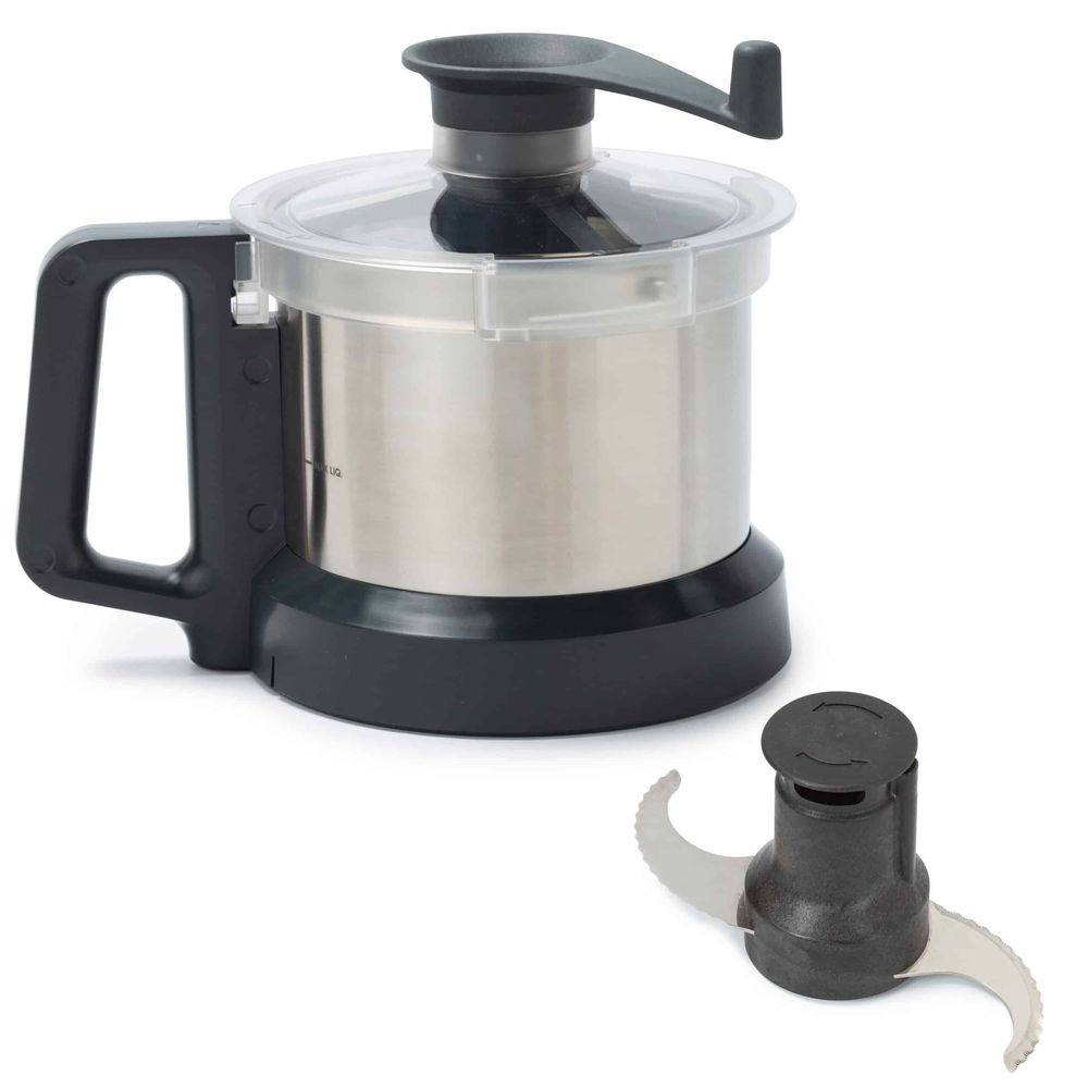Dito Sama Stainless Steel Bowl, Microtoothed Rotor And Lid With Scraper For 2.6 Liter Cutter Mixer