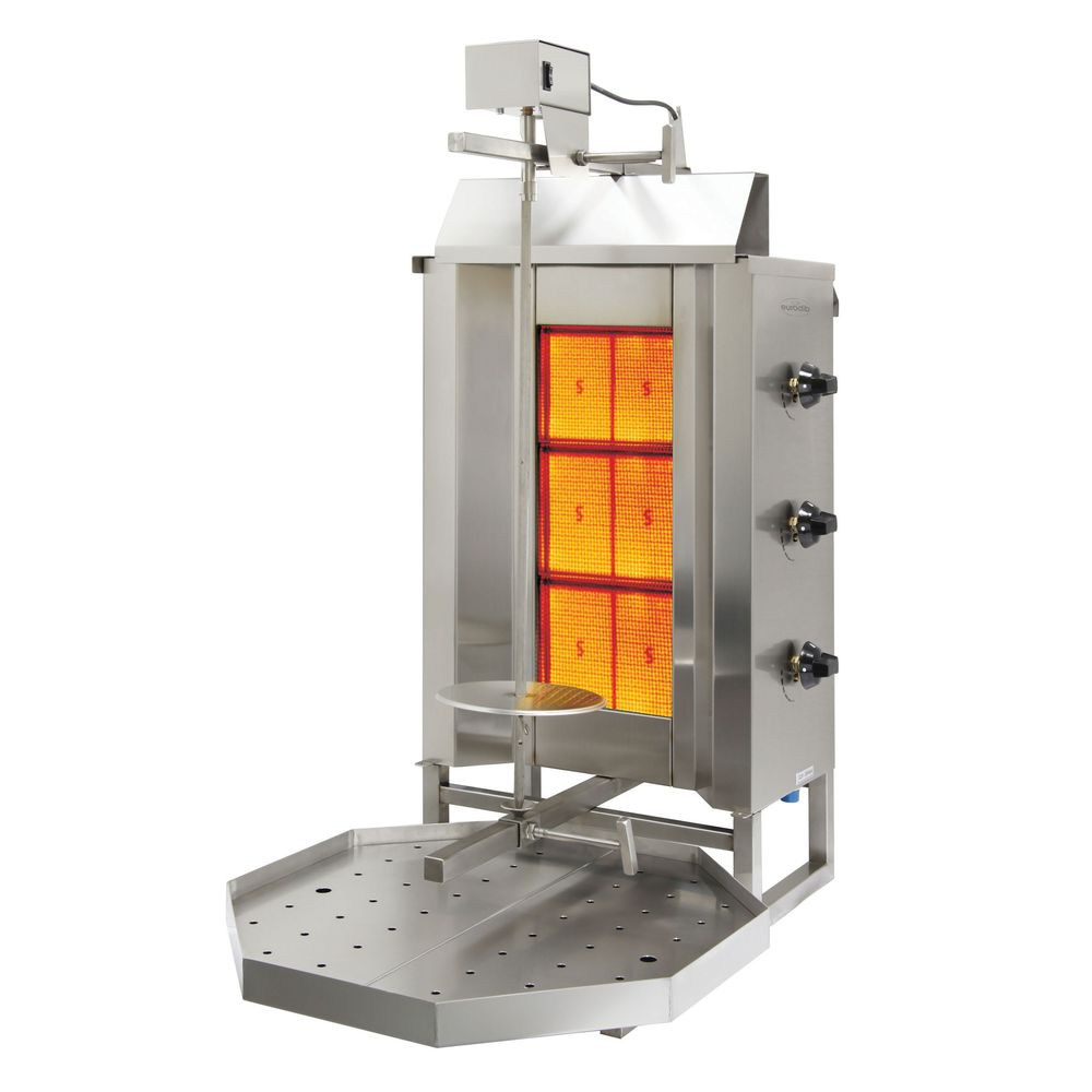 Eurodib Vertical Gas Broiler With 3 Double Burner, 88 Pound Capacity