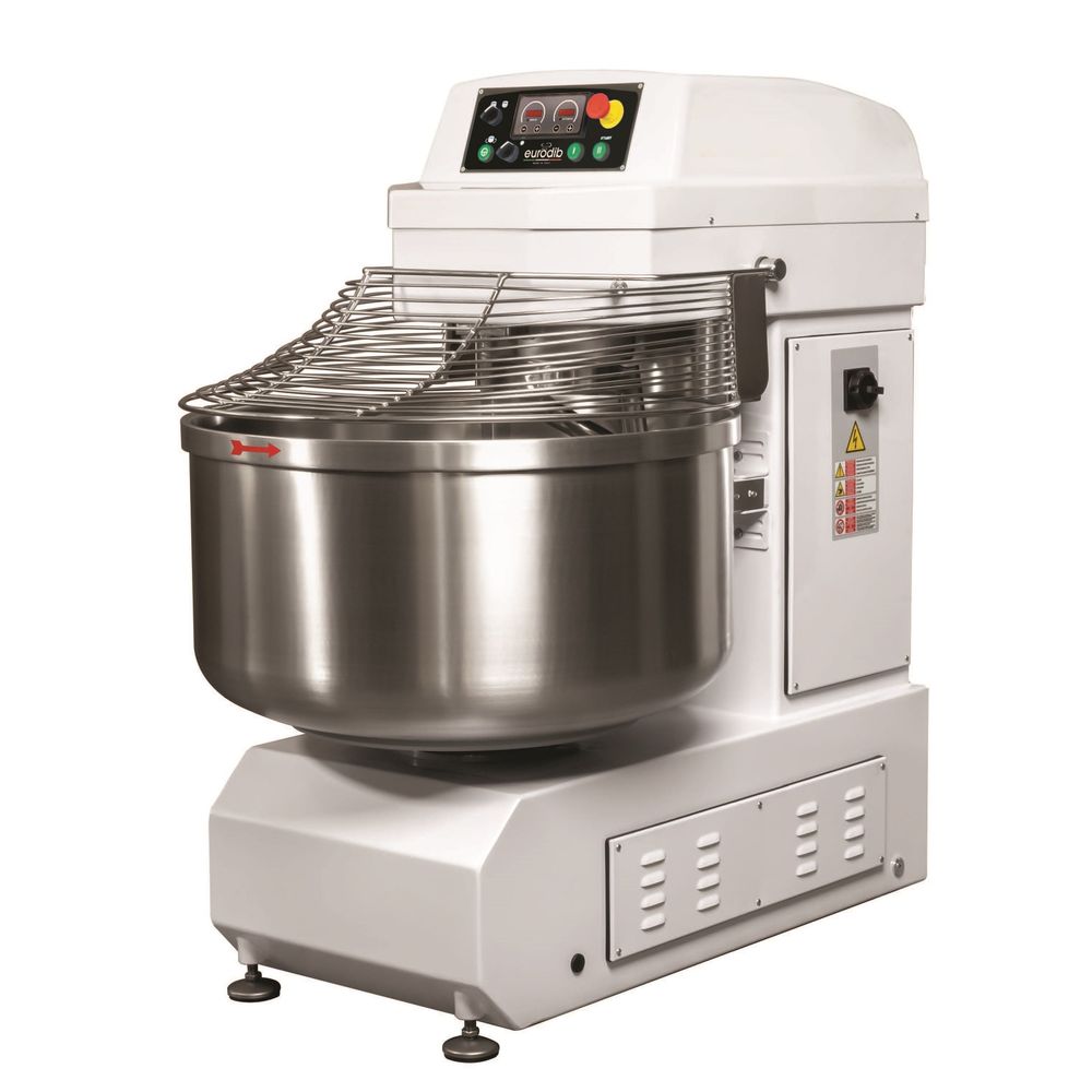 Eurodib 4000w Two-speed Spiral Dough Mixer With Fixed Bowl, 95 Liter Capacity
