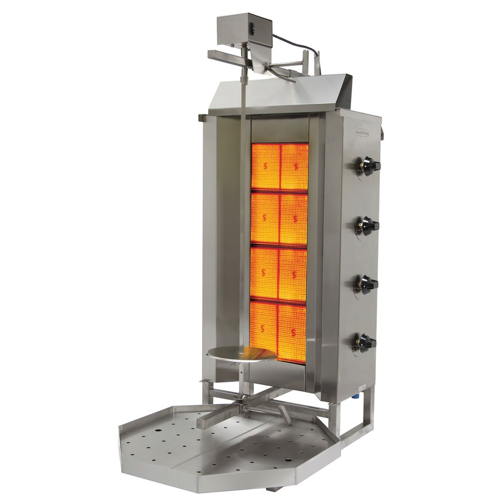 Eurodib Vertical Gas Broiler With 4 Double Burner, 101-200 Pound Capacity