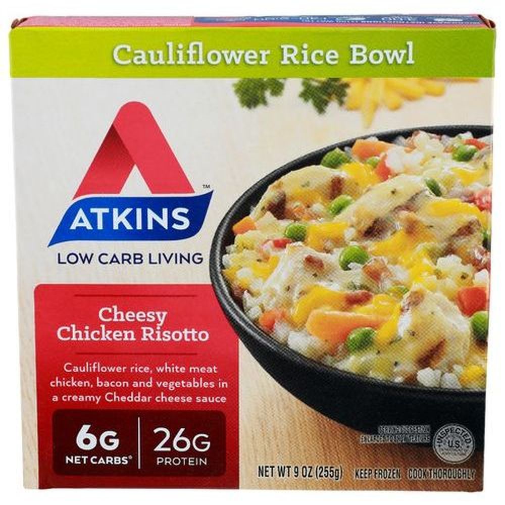 Atkins Cheesy Chicken Risotto Cauliflower Rice Bowl, 9 Ounce -- 8 Per Case