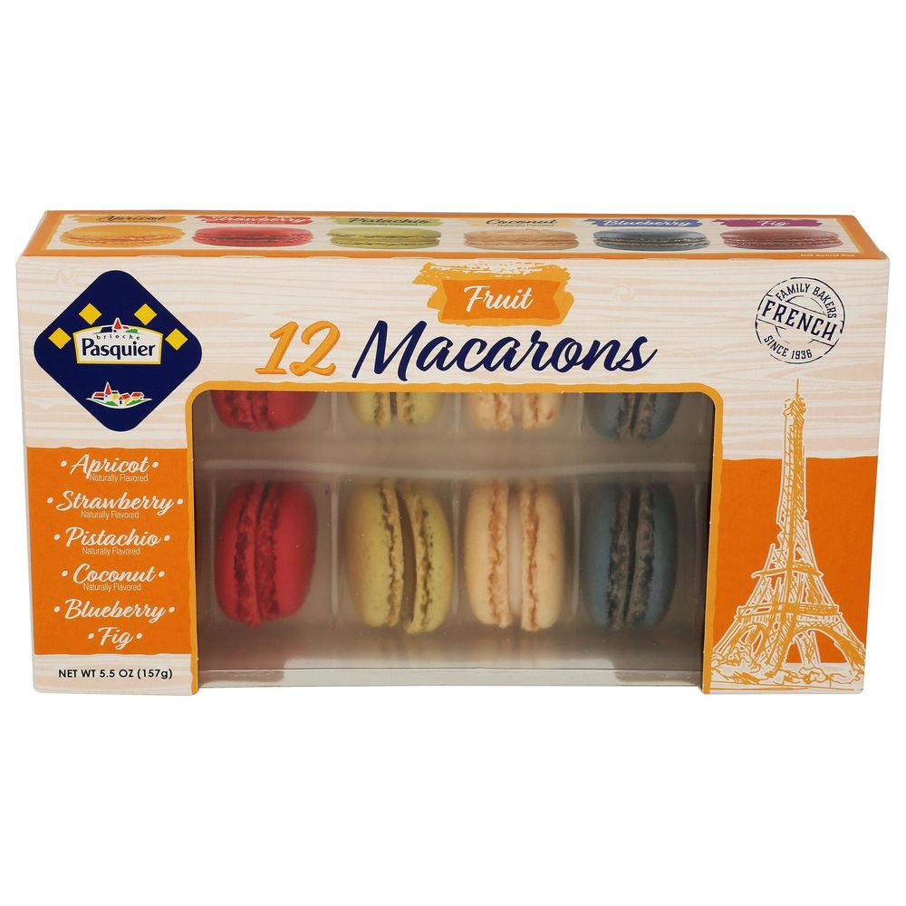 Brioche Pasquier French 12 Macaron Fruit, 5.5 Ounce -- 12 Per Case
