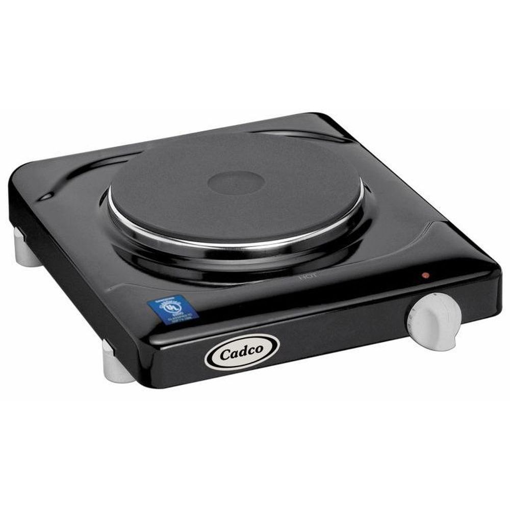 Cadco Heavy Duty Black 120 Volt Portable Cast Iron Single Hot Plate, 11 1/2 X 3 X 14 Inch
