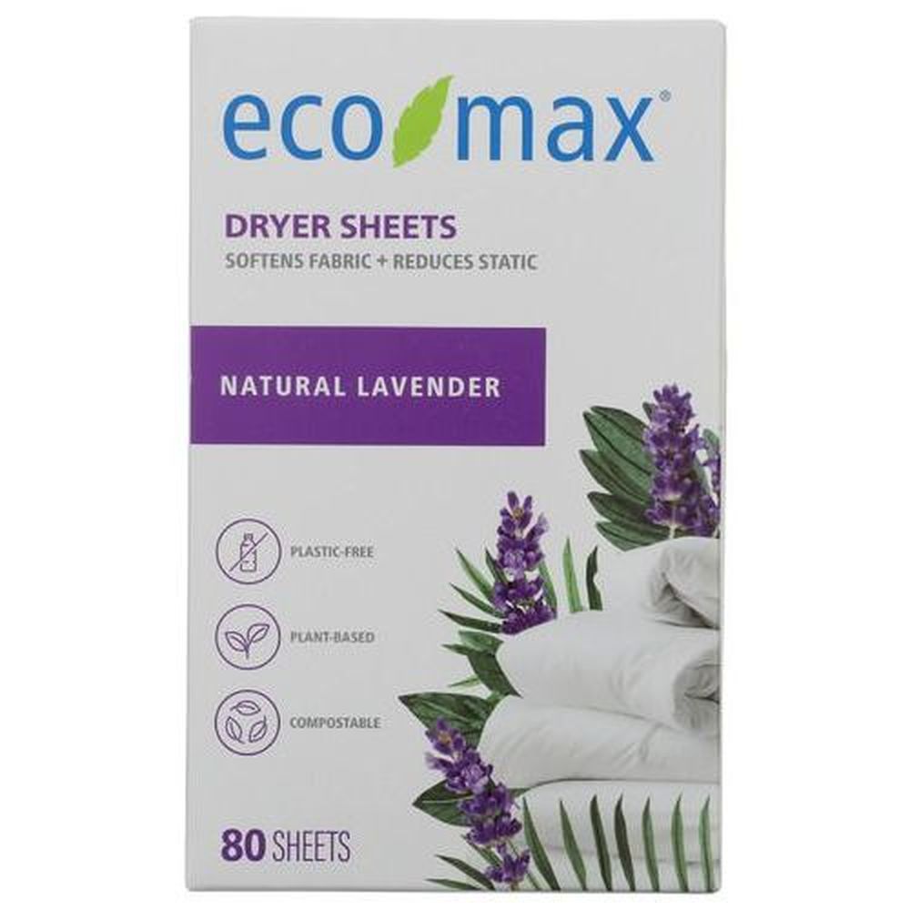 Eco Max Natural Lavender Dryer Sheets, 80 Count -- 6 Per Case