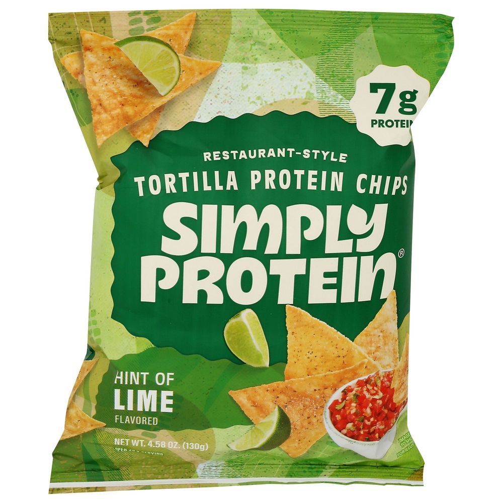 Simply Protein Hint Of Lime Tortilla Protein Chips, 4.58 Ounce -- 6 Per Case