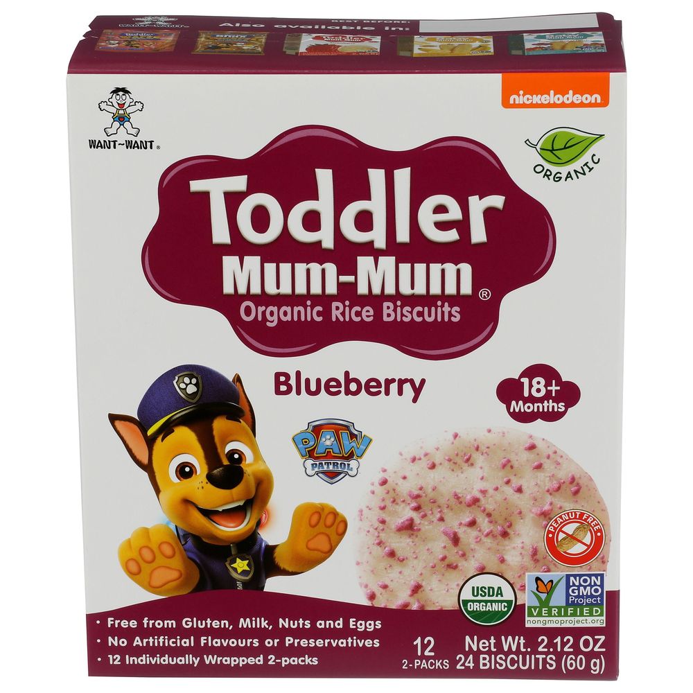 Want Want Toddler Mum Mum Blueberry Baby Biscuit, 2.12 Ounce -- 6 Per Case