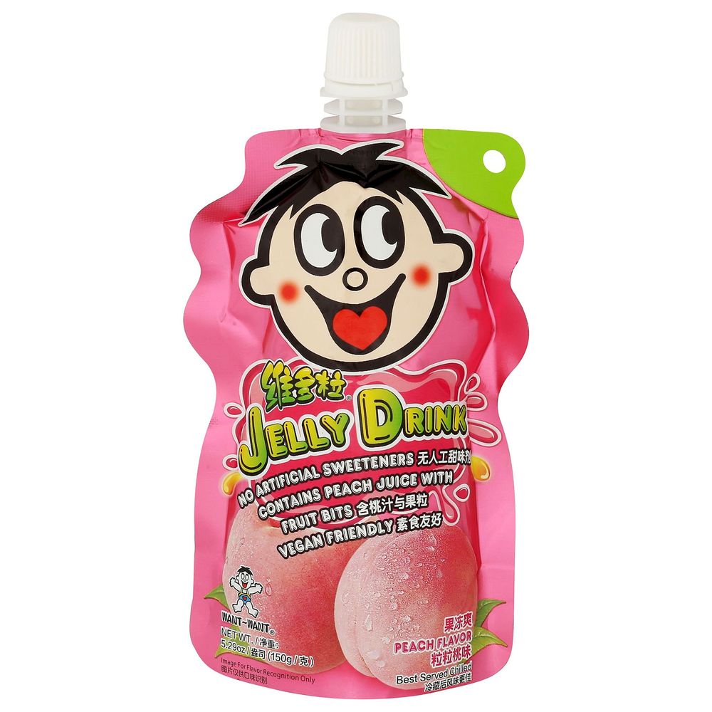 Want Want Peach Flavor Jelly Drink, 5.29 Fluid Ounce -- 8 Per Case