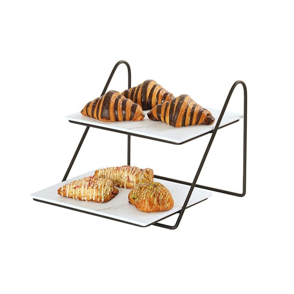 Cal-mil Logan Collection Black Wire 2-tier Angled Modular Merchandiser Frame Only, 10 X 12 Inch