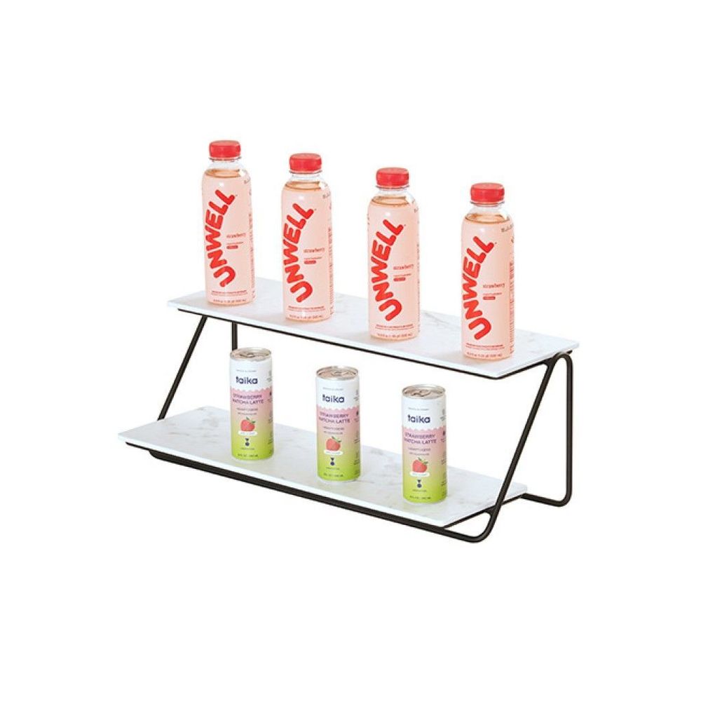 Cal-mil Logan Collection Black Wire 2-tier Modular Merchandiser Frame Only, 6 X 20 Inch