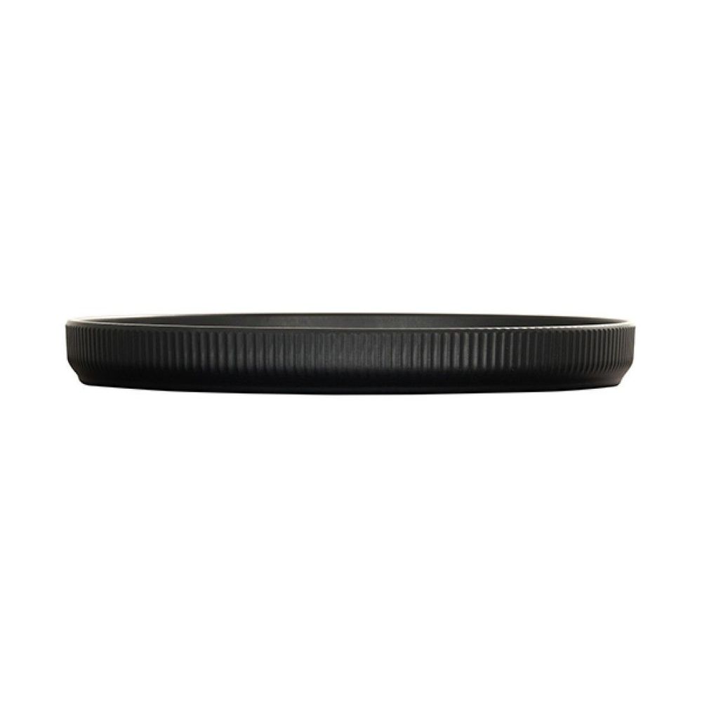 Cal-mil Arista Collection Black Melamine Raised Rim Plate, 14 Inch Dia. -- 6 Per Case