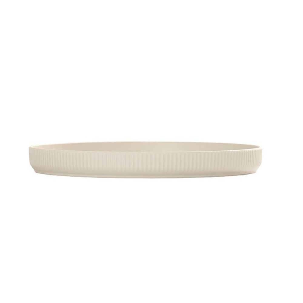 Cal-mil Arista Collection Ivory Melamine Raised Rim Plate, 14 Inch Dia. -- 6 Per Case