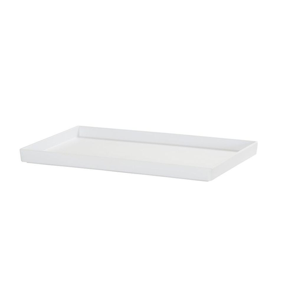 Cal-mil White Melamine Serving Tray, 12 X 20 X 1 Inch -- 3 Per Case