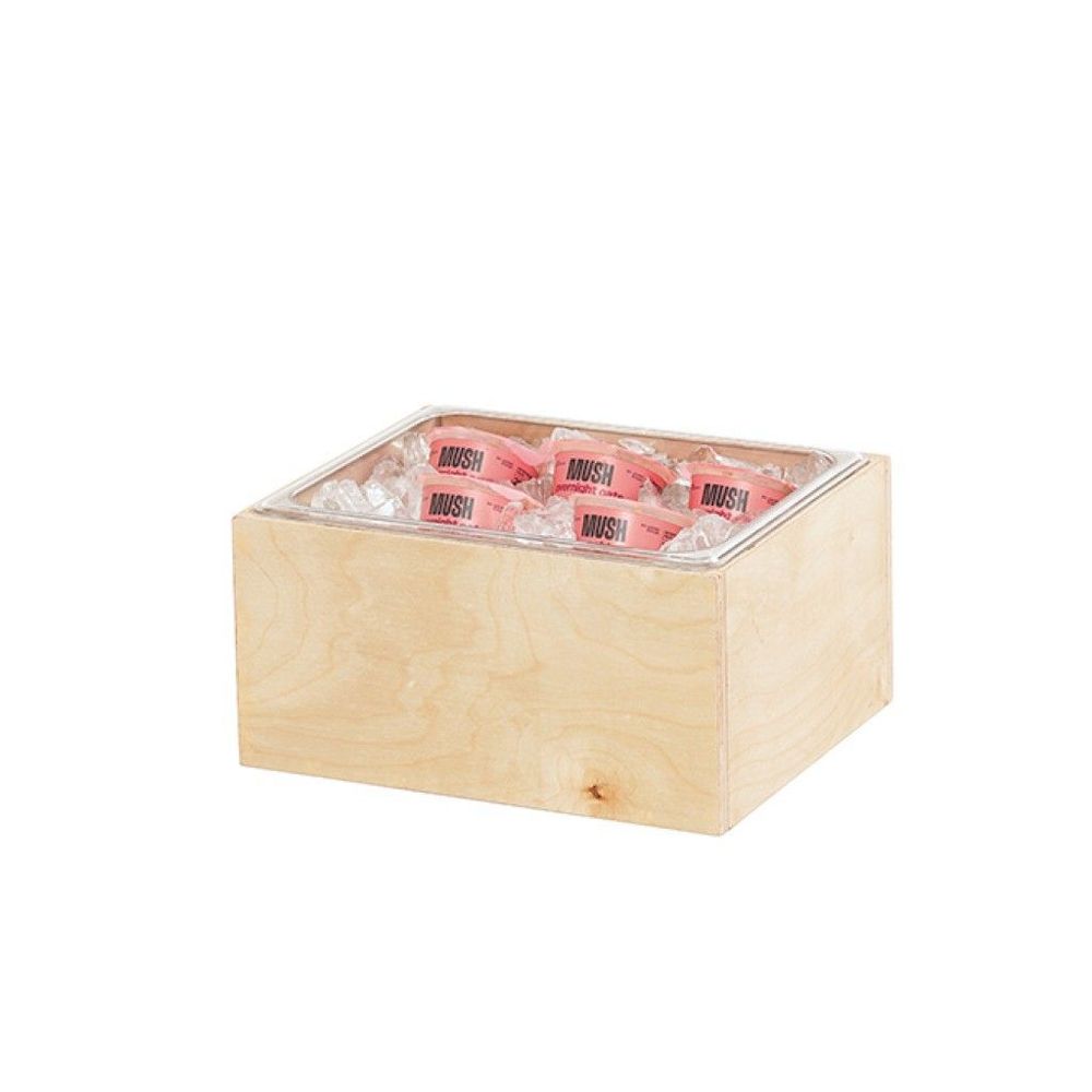 Cal-mil Logan Collection Birch Wood Ice Housing With Clear Polycarbonate Pan And Liner, 10 X 12 Inch