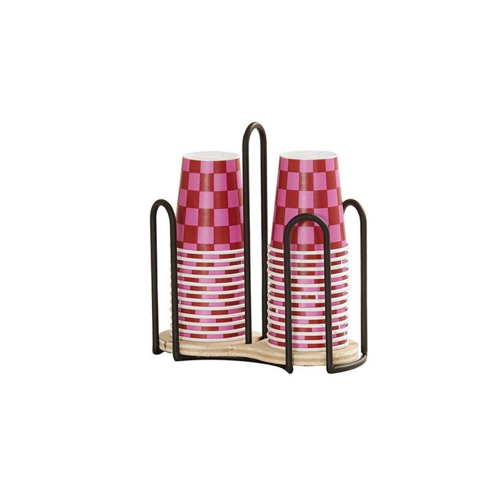 Cal-mil Logan Collection Birch Wood Double Cup And Lid Organizer, 4.5 X 8.5 X 9.25 Inch
