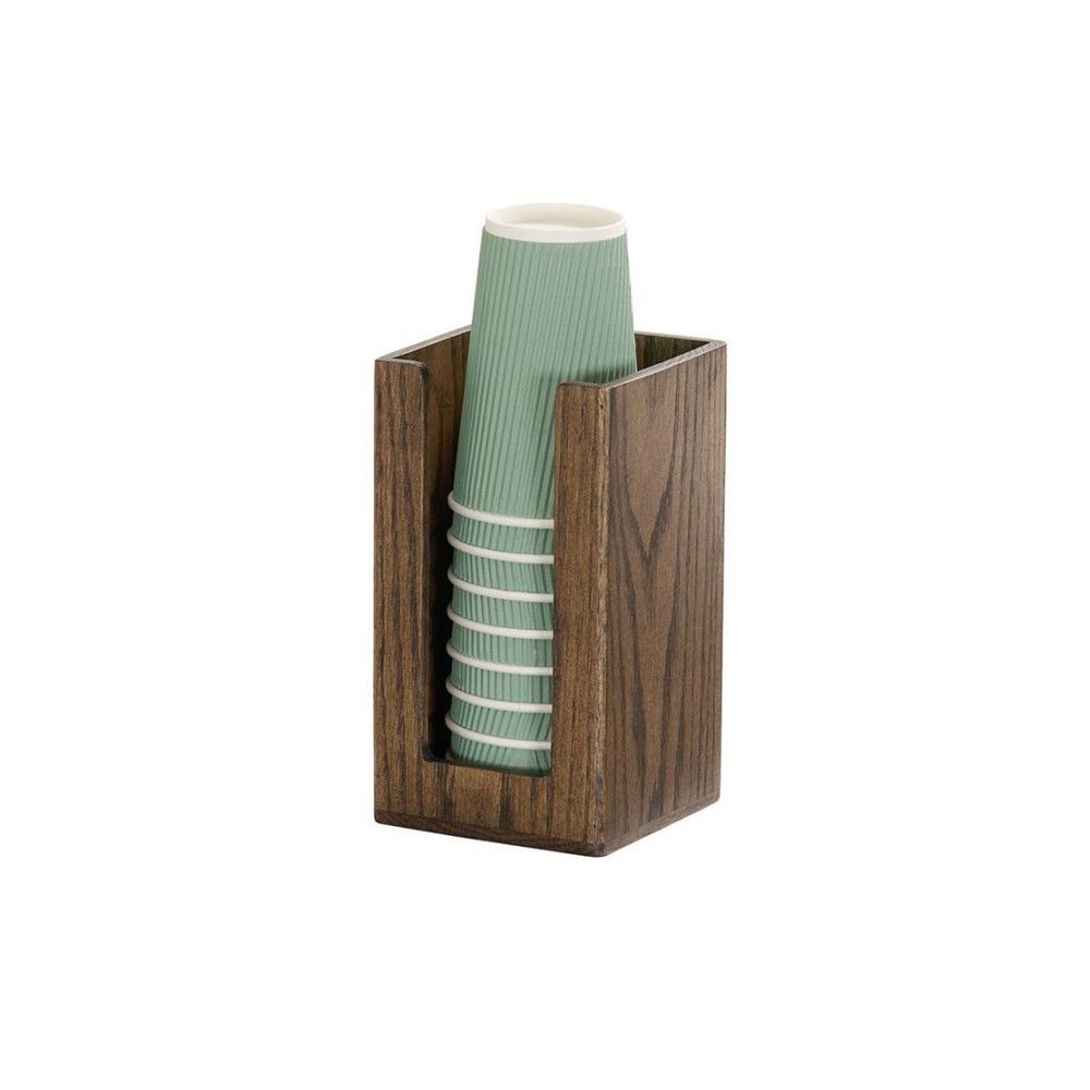 Cal-mil Melrose Collection Chocolate Brown Oak Wood Cup And Lid Organizer, 4.5 X 4.5 X 8.25 Inch -- 4 Per Case