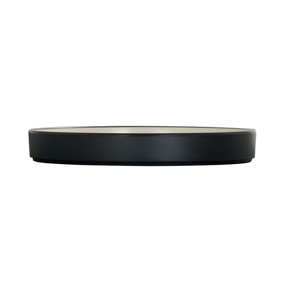 Cal-mil Hudson Two Tone Collection Black And Ivory Melamine Raised Rim Plate, 12 Inch -- 6 Per Case