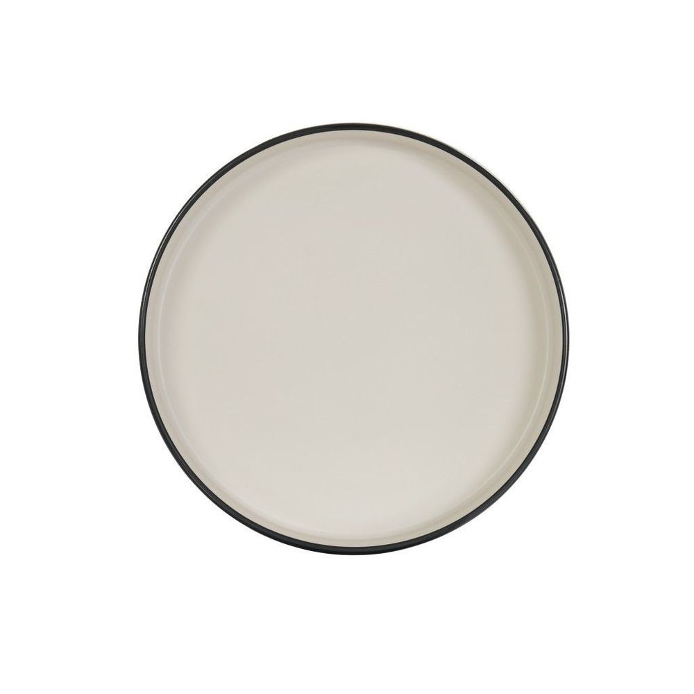 Cal-mil Hudson Two Tone Collection Black And Ivory Melamine Raised Rim Bowl, 72 Ounce Capacity -- 6 Per Case