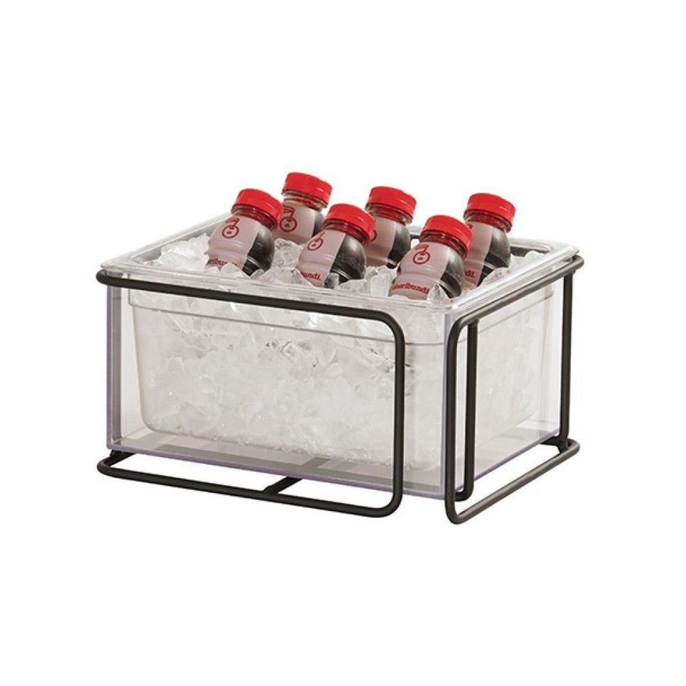 Cal-mil Logan Collection Black Wire Frame Ice Housing With Clear Polycarbonate Pan And Liner, 10 X 12 Inch