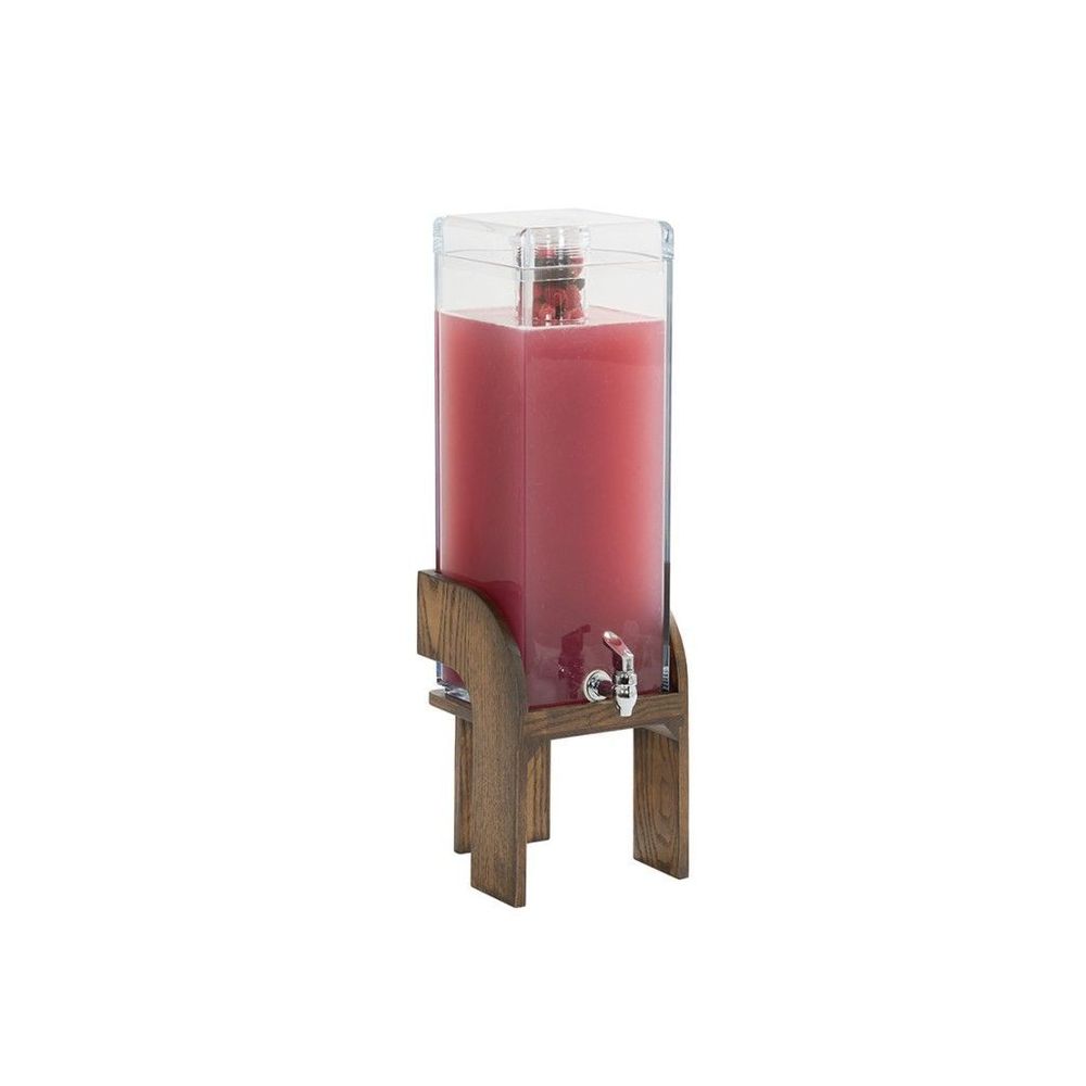 Dispensador De Bebidas De Infusión Cuadrado De Madera De Roble Color Chocolate De La Colección Melrose De Cal-mil, Capacidad De 3 Galones