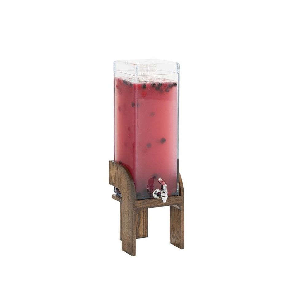Dispensador De Bebidas Cuadrado Con Hielo De Madera De Roble Color Chocolate Cal-mil Colección Melrose, Capacidad De 3 Galones