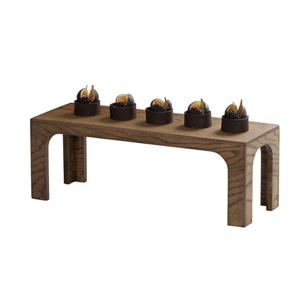 Cal-mil Melrose Collection Chocolate Brown Oak Wood Rectangular Riser, 20 X 7 X 7 Inch