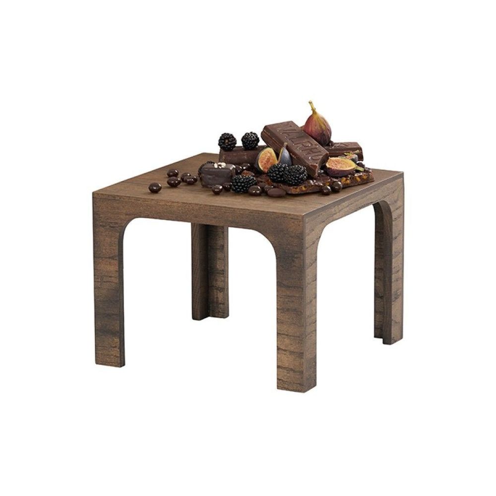 Cal-mil Melrose Collection Chocolate Brown Oak Wood Square Riser, 12 X 12 X 9 Inch