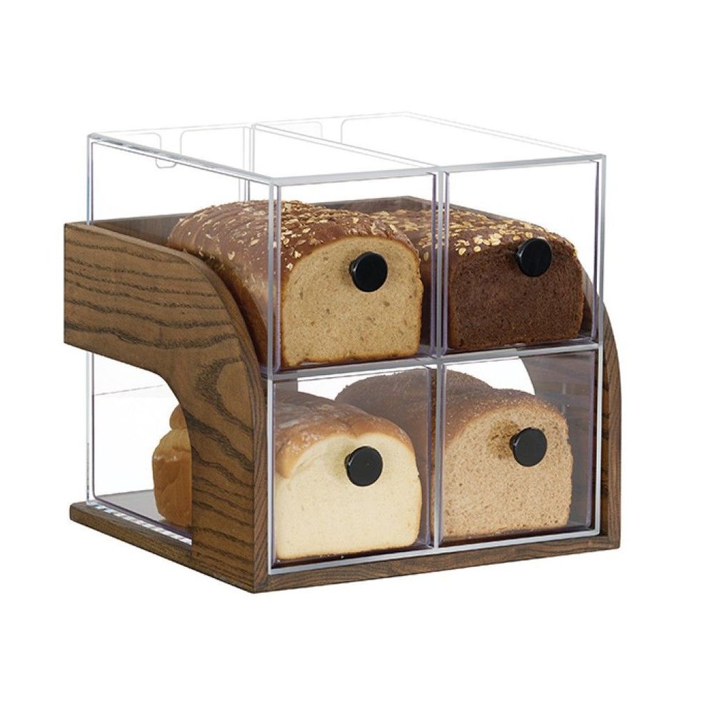 Cal-mil Melrose Collection Chocolate Brown Oak Wood Bread Display Case, 14 X 15 X 14 Inch