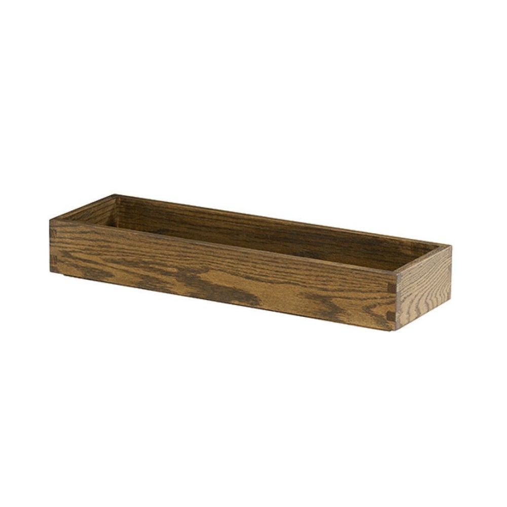 Cal-mil Melrose Collection Chocolate Brown Oak Wood Medium Tray, 20 X 6 X 3 Inch